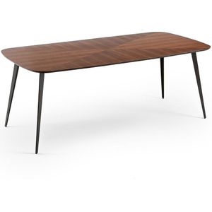 Vintage tafel 8 personen. Watford LA REDOUTE INTERIEURS. Metaal, hout materiaal. Maten 8 personen. Kastanje kleur