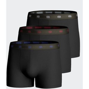 Set van 3 effen boxershorts IMPETUS. Katoen materiaal. Maten XL. Zwart kleur