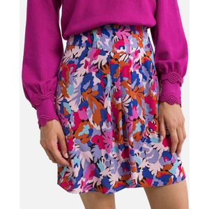 Korte rok met multicolor bloemen FER SUNCOO. Polyester materiaal. Maten 0(XS). Roze kleur