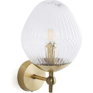 Wandlamp in messing en geribbeld glas, Ari LA REDOUTE INTERIEURS. Glas materiaal. Maten één maat. Andere kleur