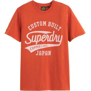 Bedrukt T-shirt met ronde hals SUPERDRY. Katoen materiaal. Maten M. Oranje kleur