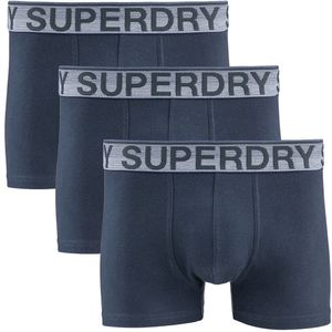 Set van 3 effen boxershorts SUPERDRY. Katoen materiaal. Maten XXL. Blauw kleur