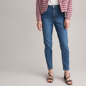 Mom jeans met hoge taille LA REDOUTE COLLECTIONS. Denim materiaal. Maten 34 FR - 32 EU. Blauw kleur