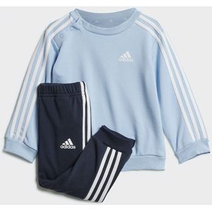 2-delig ensemble sweater en joggingbroek in molton ADIDAS SPORTSWEAR. Katoen materiaal. Maten 12/18 mnd - 74/81 cm. Blauw kleur