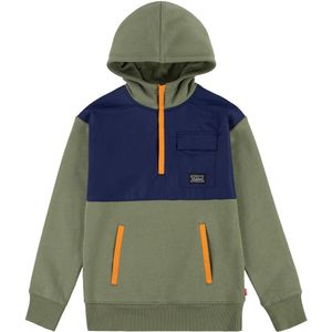 Hoodie in molton LEVI'S KIDS. Katoen materiaal. Maten 12 jaar - 150 cm. Groen kleur