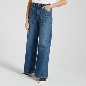 Jeans Wide Leg, hoge taille PEPE JEANS. Denim materiaal. Maten Maat 28 US - Lengte 30. Blauw kleur