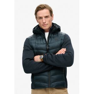 Vest met kap, 2 stoffen SUPERDRY. Polyester materiaal. Maten S. Blauw kleur