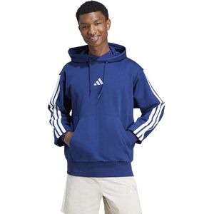 Hoodie in fleece met 3 strepen Essentiel ADIDAS SPORTSWEAR. Katoen materiaal. Maten M. Blauw kleur