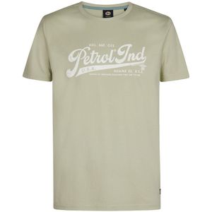 Logo T-shirt PETROL INDUSTRIES. Katoen materiaal. Maten M. Groen kleur
