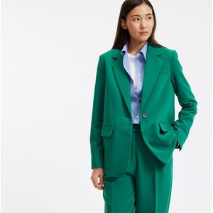 Blazerjasje met wijde snit LA REDOUTE COLLECTIONS. Polyester materiaal. Maten 40 FR - 38 EU. Groen kleur