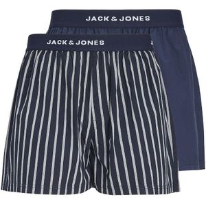 Set van 2 boxershorts met elastische tailleband JACK & JONES. Katoen materiaal. Maten S. Blauw kleur