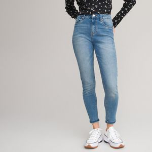 Skinny jeans met hoge taille LA REDOUTE COLLECTIONS. Katoen materiaal. Maten 14 jaar - 156 cm. Blauw kleur
