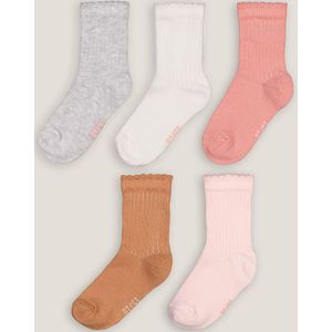 Set van 5 paar effen sokken LA REDOUTE COLLECTIONS. Katoen materiaal. Maten 15/18. Multicolor kleur