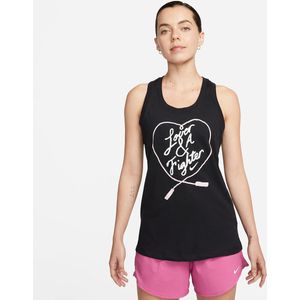 Sport tanktop Dri-Fit, romantische print NIKE. Katoen materiaal. Maten M. Zwart kleur