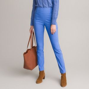 Rechte broek met elastische tailleband ANNE WEYBURN. Viscose materiaal. Maten 46 FR - 44 EU. Blauw kleur