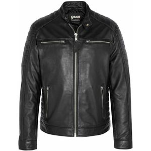 Biker jasje SCHOTT. Leer materiaal. Maten M. Zwart kleur