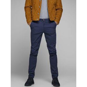 Chino slim broek Marco JACK & JONES. Katoen materiaal. Maten Maat 36 (US) - Lengte 34. Blauw kleur