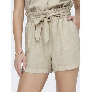 Short in gemengd linnen JDY. Linnen materiaal. Maten 38 FR - 36 EU. Beige kleur