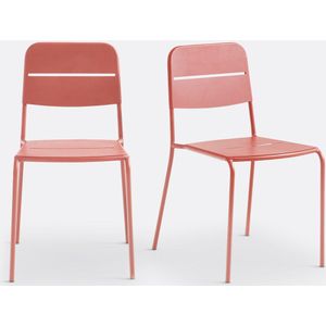 Set van 2 metalen tuinstoelen, Dune LA REDOUTE INTERIEURS.  materiaal. Maten één maat. Kastanje kleur