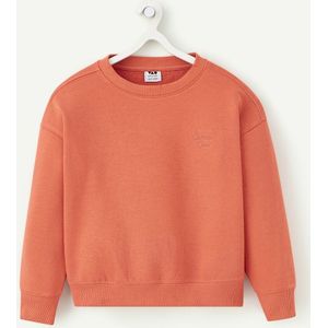 Sweater in molton met ronde hals TAPE A L'OEIL. Geruwd molton materiaal. Maten 12 jaar - 150 cm. Oranje kleur