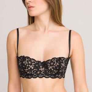 Bandeau-BH Signature, GIROFLE LA REDOUTE COLLECTIONS. Kant materiaal. Maten 85D FR - 70D EU. Zwart kleur