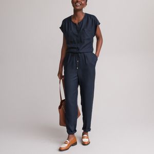 Jumpsuit ANNE WEYBURN. Viscose materiaal. Maten 36 FR - 34 EU. Blauw kleur