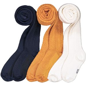 Set van 3 paar panty's, kabelmotief LA REDOUTE COLLECTIONS. Katoen materiaal. Maten 39/42. Blauw kleur
