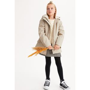 Regenjas met kap, sherpa voering LA REDOUTE COLLECTIONS. Polyester materiaal. Maten 8 jaar - 126 cm. Beige kleur