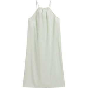 Midi-jurk vichy met smalle schouderbandjes PYKOBOO AMERICAN VINTAGE. Tencel/lyocell materiaal. Maten L. Groen kleur