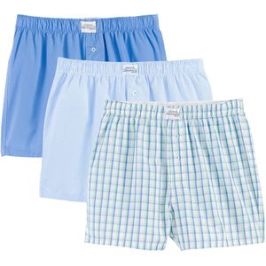 Set van 3 boxershorts in zuiver katoen LA REDOUTE COLLECTIONS. Katoen materiaal. Maten 3XL. Blauw kleur