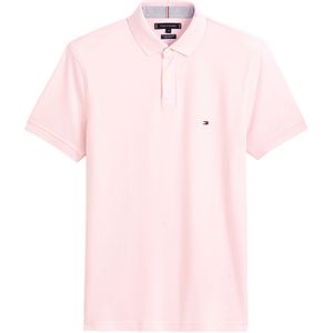 Rechte polo in stretch piquétricot TOMMY HILFIGER. Katoen materiaal. Maten XL. Roze kleur