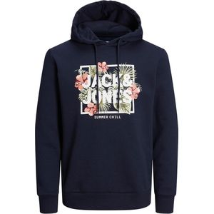 Hoodie met print vooraan JACK & JONES. Katoen materiaal. Maten XS. Blauw kleur