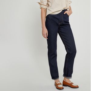 Regular jeans, recht, hoge taille LA REDOUTE COLLECTIONS. Denim materiaal. Maten 38 FR - 36 EU. Blauw kleur