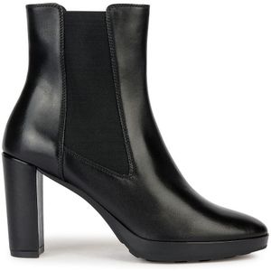 Bottines met elastiek en hak Walk Pleasure GEOX. Leer materiaal. Maten 41. Zwart kleur