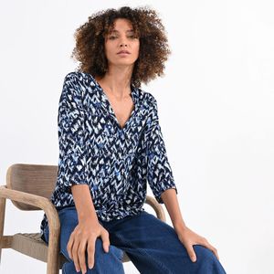 Bedrukte blouse met 3/4 mouwen MOLLY BRACKEN. Viscose materiaal. Maten M. Blauw kleur