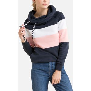 Hoodie, asymmetrische tunnelkoord ONLY. Polyester materiaal. Maten L. Blauw kleur