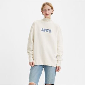 Sweater met opstaande kraag, logo vooraan LEVI'S. Katoen materiaal. Maten S. Beige kleur