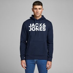 Hoodie Jjecorp Logo JACK & JONES. Polyester materiaal. Maten M. Blauw kleur