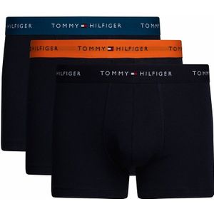 Set van 3 effen boxershorts TOMMY HILFIGER. Katoen materiaal. Maten M. Blauw kleur