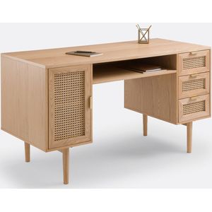 Bureau dubbele blok in gefineerd eiken en rotan, Loris