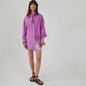 Oversized hemd, tuniek lengte LA REDOUTE COLLECTIONS. Katoen materiaal. Maten 48 FR - 46 EU. Violet kleur