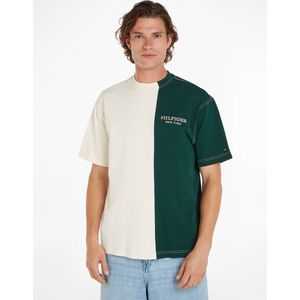 T-shirt met ronde hals color block TOMMY HILFIGER. Katoen materiaal. Maten XS. Groen kleur