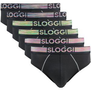 Set van 6 slips Go ABC SLOGGI. Katoen materiaal. Maten S. Zwart kleur