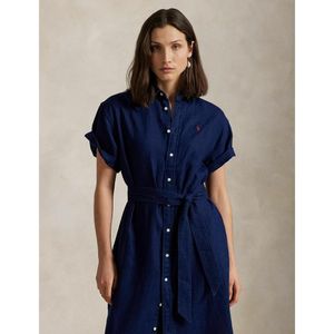 Hemdjurk met korte mouwen en riem POLO RALPH LAUREN. Linnen materiaal. Maten S. Blauw kleur