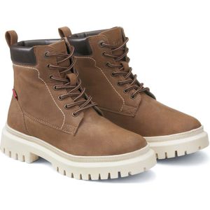 Bottines met veters Lennox LEVI'S. Polyurethaan materiaal. Maten 39. Kastanje kleur