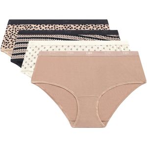 Set van 4 boxershorts pockets coton DIM. Katoen materiaal. Maten 44/46 FR - 42/44 EU. Kastanje kleur