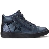 Hoge sneakers met rits en veters, glanzend effect LA REDOUTE COLLECTIONS. Synthetisch materiaal. Maten 26. Blauw kleur