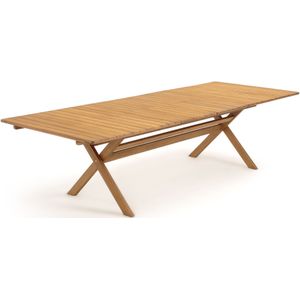 Plooibare tuintafel Réalto, acacia, 2 verlengstukken LA REDOUTE INTERIEURS. Licht hout materiaal. Maten één maat. Beige kleur