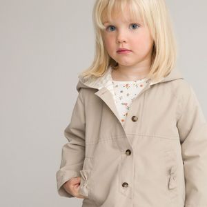 Parka met kap LA REDOUTE COLLECTIONS. Polyester materiaal. Maten 3 mnd - 60 cm. Beige kleur