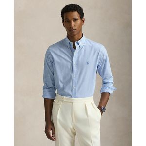 Gestreept overhemd in stretchpopeline, slim fit POLO RALPH LAUREN. Katoen materiaal. Maten XXL. Blauw kleur